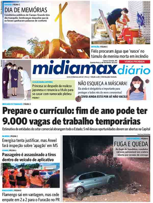 [Capa do Midiamax Diário deste 3 de novembro de 2021]