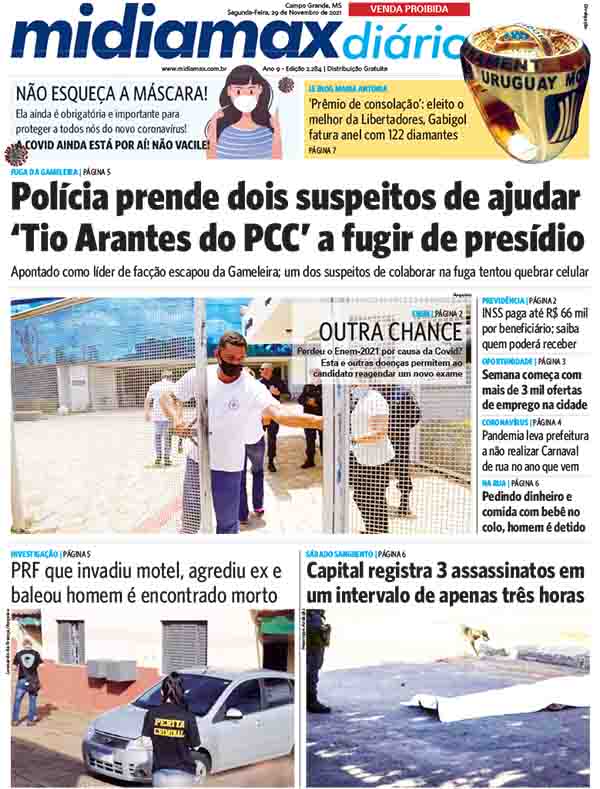 [Capa do Midiamax Diário de 29 de novembro de 2021]