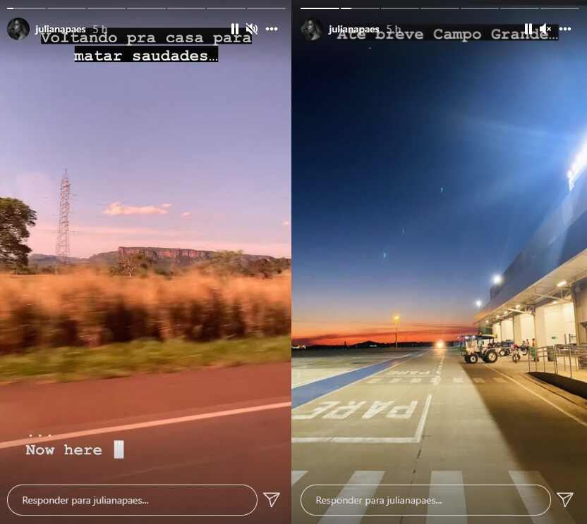 Apesar da saudade de casa, atriz deixou em aberto a possibilidade de voltar logo para a Capital de MS (Fotos: Reprodução, Instagram)