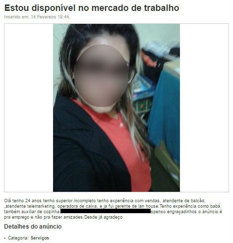 Na busca incansável por emprego, vale até virar 'produto' em site de vendas