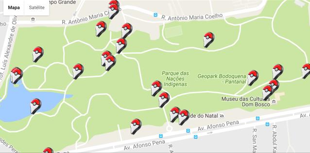 Parque das Nações Indígenas (Reprodução/MapaPokémonGo)
