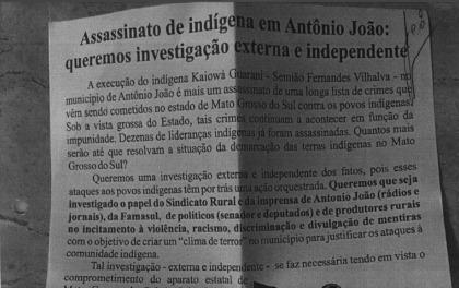 Panfleto que integra o inquérito (reprodução)