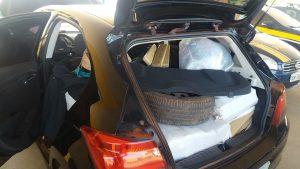PRF apreende carro roubado e mais de 500 quilos de droga na BR-163