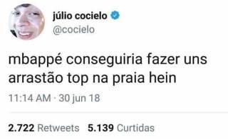 Júlo Cocielo fez comentários racistas durante a Copa 2018