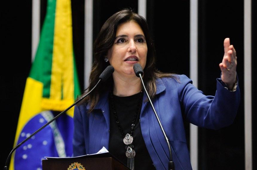 Líder do MDB, Simone Tebet articula disputa pela presidência do Senado
