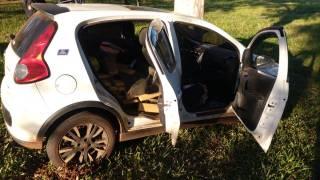 Traficante foge da polícia, perde o controle e bate em árvore