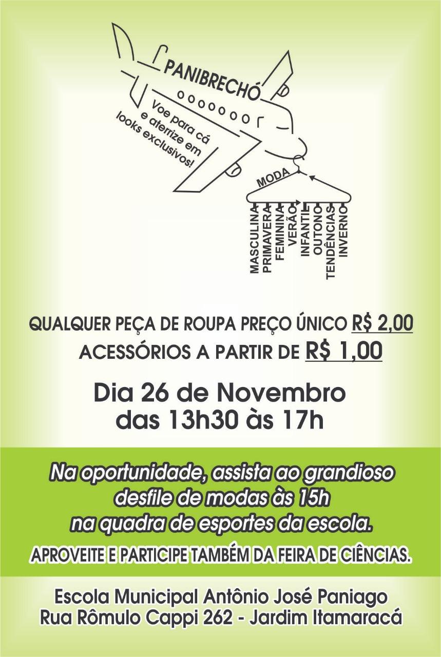 Brechó de preço máximo R$2 busca ajudar alunos do 9º ano a fazer festa de formatura