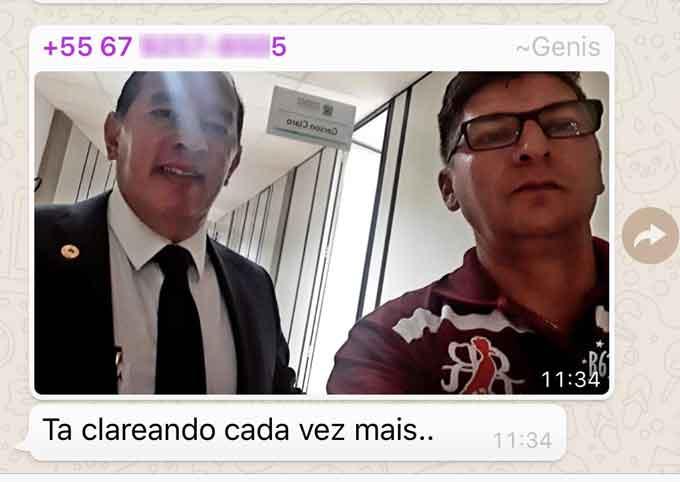 Aliado de Gerson Claro ganhou cargo de gerente e 'tirou onda' em grupo do Detran-MS (Reprodução, WhatsApp)