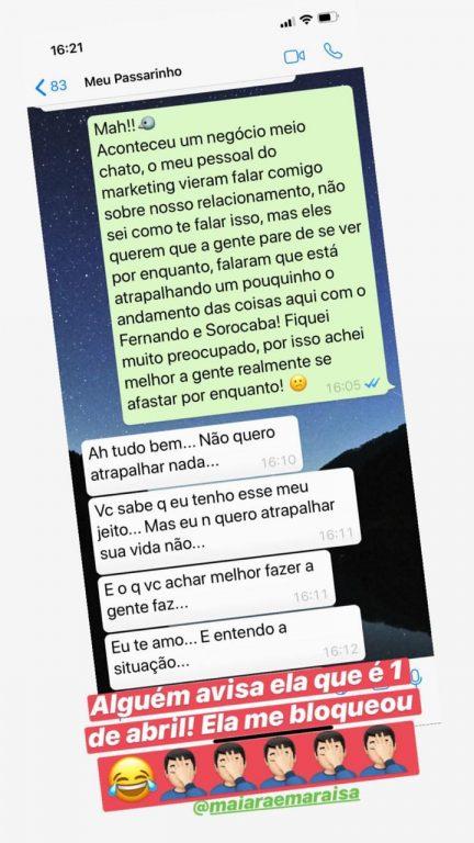 Maiara cai em pegadinha de Fernando Zor e bloqueia o namorado