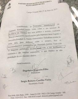 Não pedi, diz Jamilson após receber carta de Dagoberto autorizando desfiliação do PDT