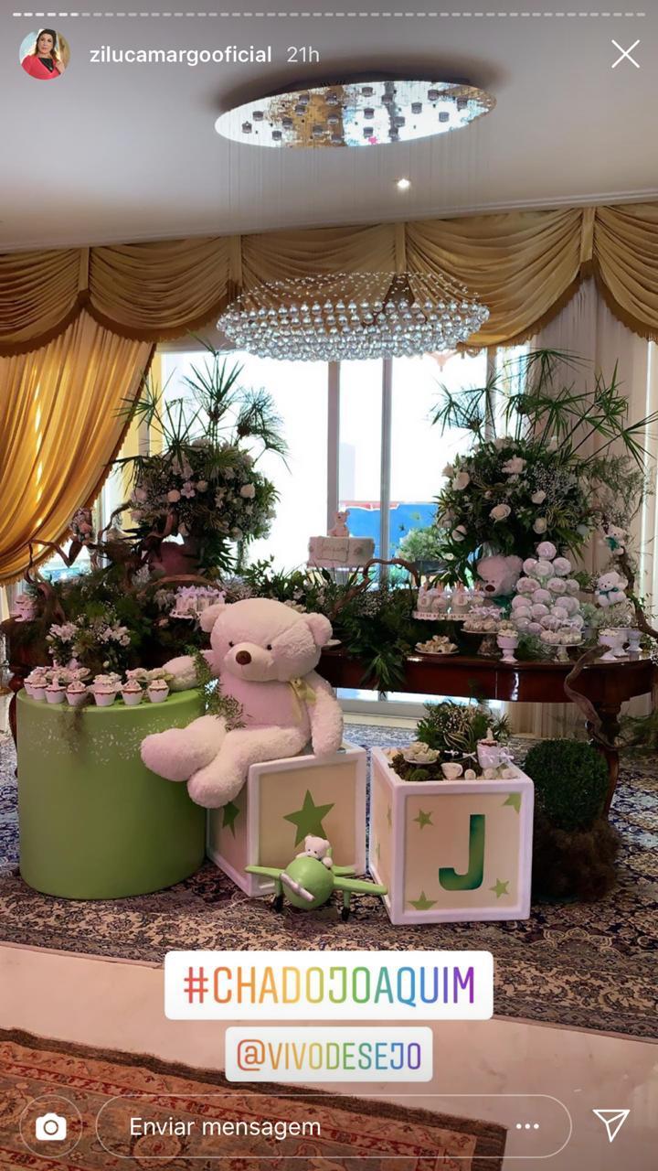 Zilu Camargo mostra detalhes do chá de bebê luxuoso da filha