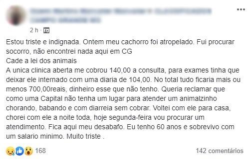 No aguardo pela UPA-VET, tutores de animais atropelados na Capital recorrem às redes sociais