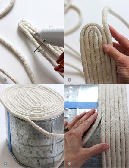 Decoração DIY: Cesto de corda sem costura