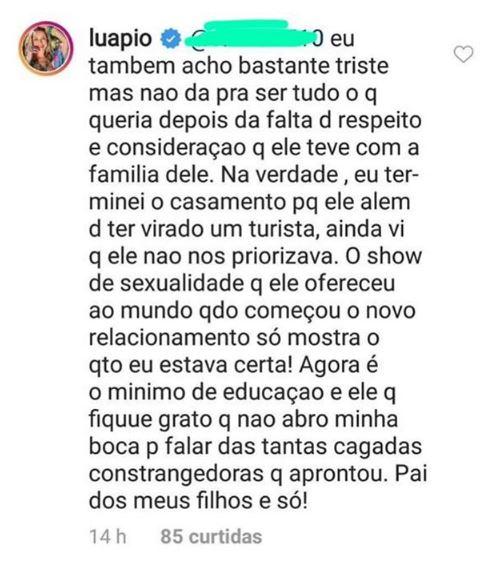 Luana Piovani desabafa sobre férias dos filhos e escorraça Pedro Scooby