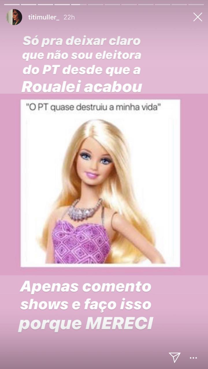 Titi Müller gera polêmica com duplo sentido sobre 