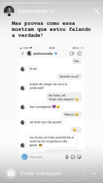 Vazam conversas do caso de Pedro Scooby com jornalista