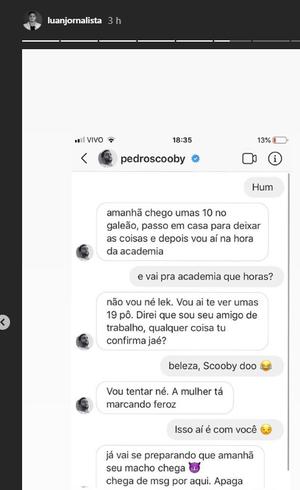 Vazam conversas do caso de Pedro Scooby com jornalista