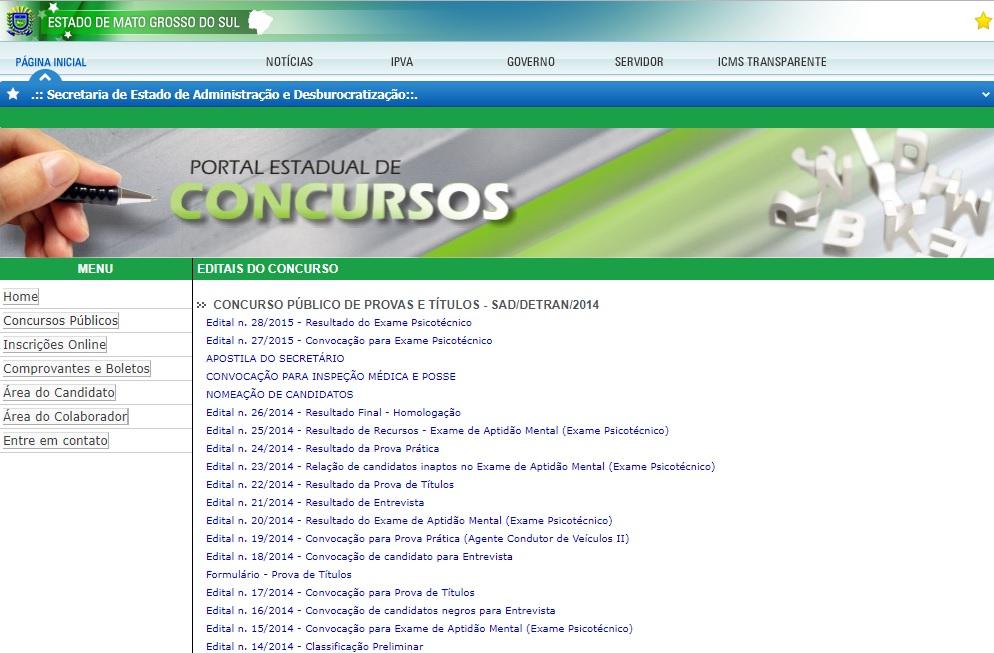 Detran-MS é investigado por suspeita de fraudar concurso para ajudar apadrinhados políticos
