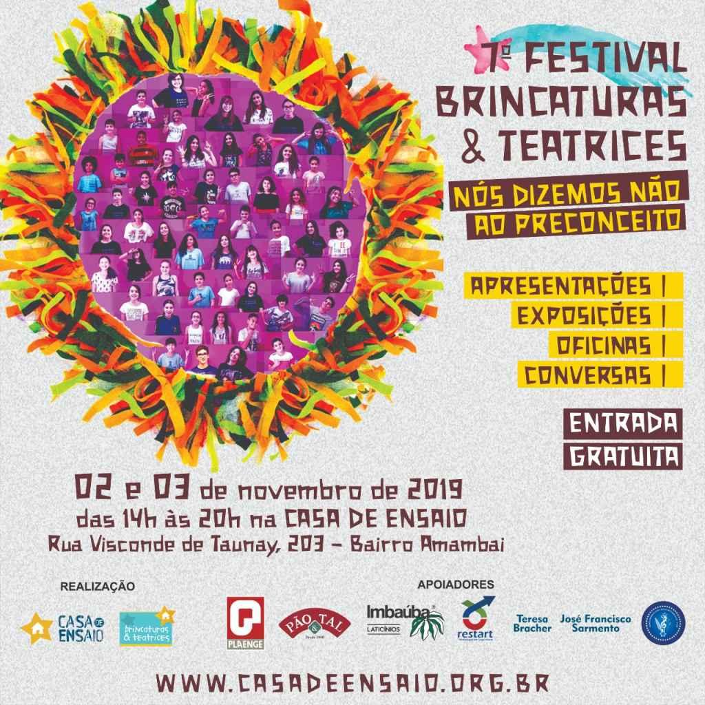 Casa de Ensaio realiza ´7⁰ Festival Brincaturas e Teatrices´ com atrações gratuitas