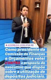 Após aprovação, presidente da Comissão de Finanças critica 'liberalidade' ao Governo de MS