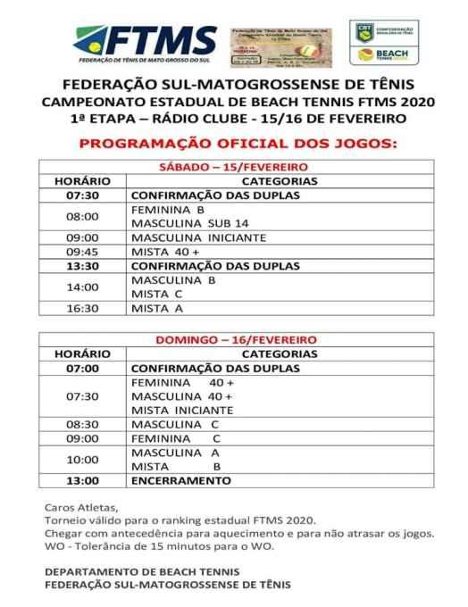 Temporada do beach tennis em Mato Grosso do Sul começa neste sábado