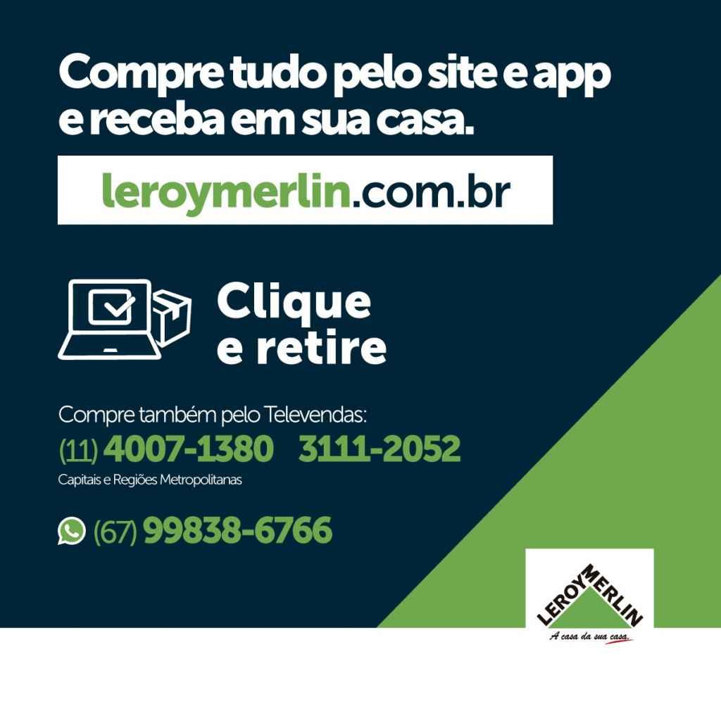 Pelo Site, APP ou Whatsapp, na Leroy Merlin você compra online e recebe no conforto do seu lar
