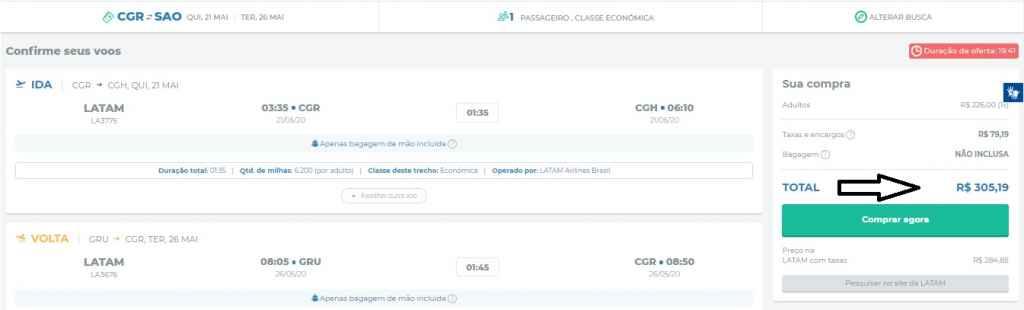 Voos de ida e volta de Campo Grande para SP por apenas R$ 305 e Dourados/Campinas R$ 486