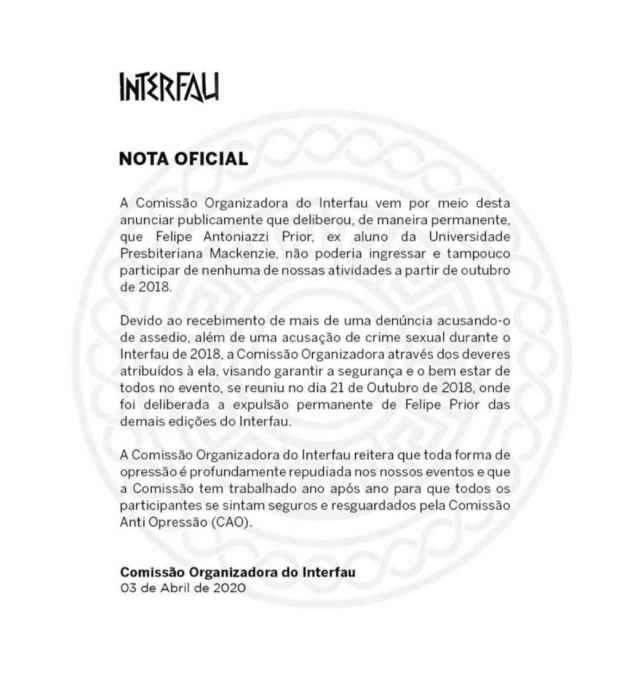 BBB20: Felipe Prior diz ser inocente e nega violência sexual