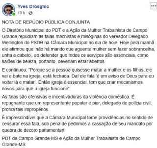 Após reação negativa, vereador vai retirar fala que cita salão de beleza e feminicídio ao criticar quarentena