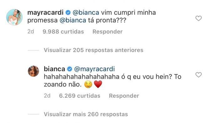 Separada, Mayra Cardi flerta com Bianca Andrade nas redes