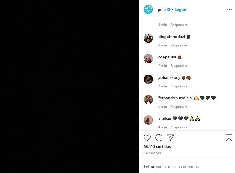 Pelé adere à campanha nas redes sociais em protesto contra o racismo