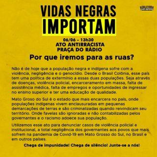 protesto, antirracista, antifacista, Campo Grande