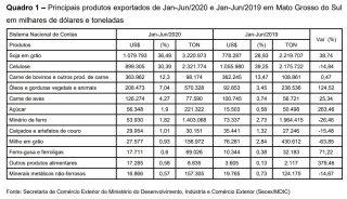 Soja e carne registram aumento e celulose, mesmo com queda no preço internacional, eleva vendas em cenário da pandemia do coronavírus.