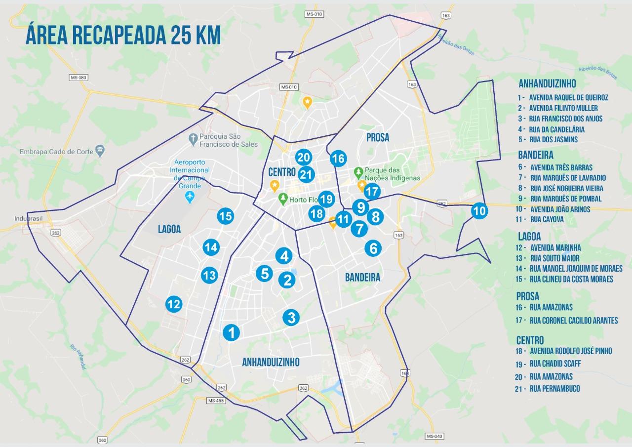 Confira a lista: 20 ruas serão recapeadas até novembro em Campo Grande