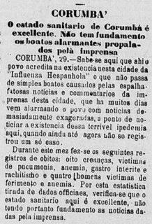 Há um século, MS enfrentava pandemia da gripe espanhola, que matou mais de 700