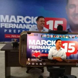 Transmissão ao vivo com candidato a prefeito de Campo Grande, Marcio Fernandes