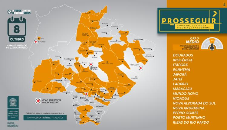 De 79 cidades de MS, 35 apresentaram piora na classificação de risco no Prosseguir