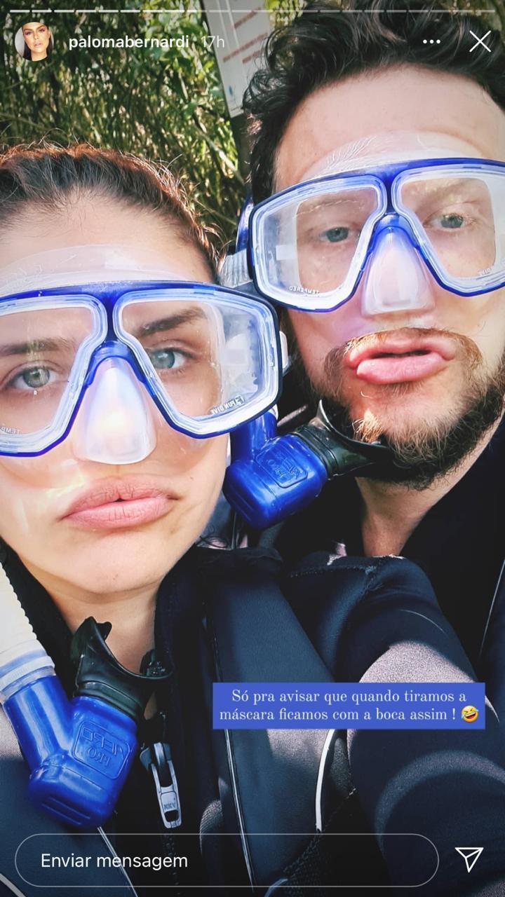 Paloma Bernardi e Dudu Pelizzari fazem turismo em Bonito