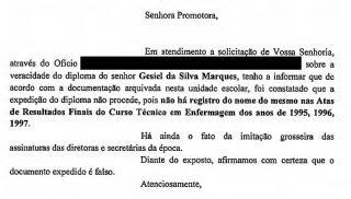 Técnico de enfermagem terá que explicar na Justiça diploma falso que usou em concurso de MS
