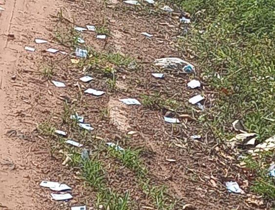 Sujeira e crime: eleitores flagram santinhos jogados em locais de votação de Campo Grande