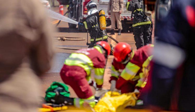 Na BR-163, equipes fazem simulação de acidente para evitar falhas em atendimento