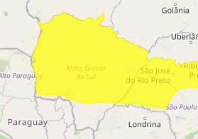 Tempo seco volta a predominar e Inmet alerta para baixa umidade do ar em 64 cidades de MS