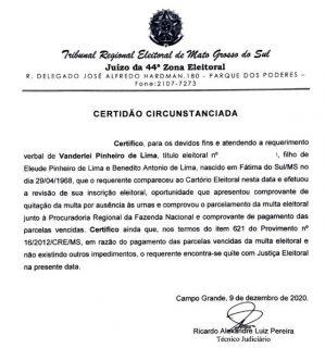Delei Pinheiro, Impugnação, Certidão, Biometria