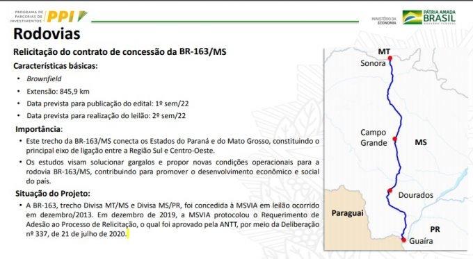 Com pedágio e sem duplicação, BR-163 irá a leilão apenas no 2º semestre de 2022