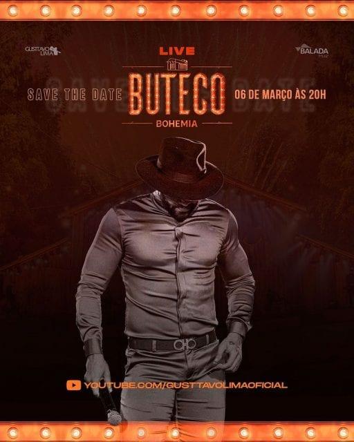 Gusttavo Lima anuncia nova live Buteco Bohemia