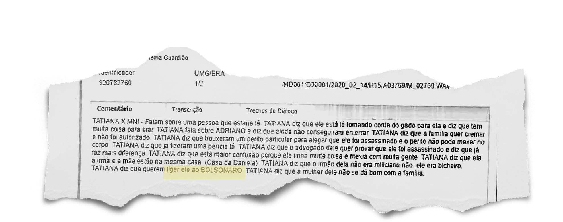 Intercept diz que MP encerrou escutas de miliciano após menção a Bolsonaro