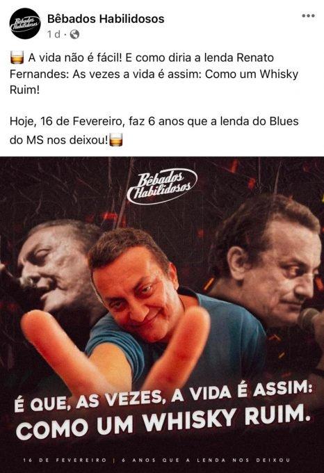Após 6 anos da morte do músico, banda Bêbados Habilidosos homenageia Renato Fernandes