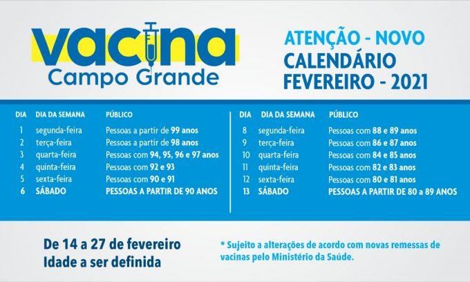 Idosos de 92 e 93 anos podem se vacinar contra Covid-19 nesta quinta-feira em Campo Grande