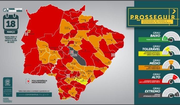 Campo Grande tem risco extremo para coronavírus e Estado recomenda 'fechar tudo'