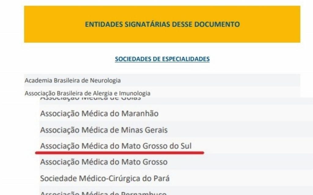 Associação Médica de MS nega ter assinado boletim contra 'kit-covid' da AMB